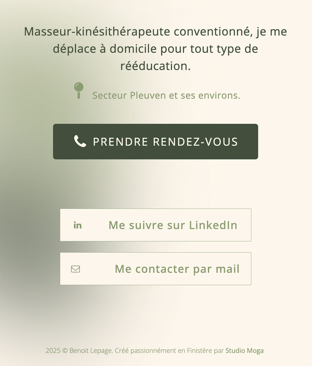 visuel kine pleuven benoit lepage landing page